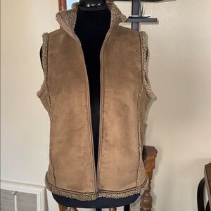 Lands’ End Brown Zip Up Vest